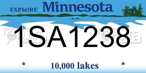 1SA1238 Minnesota License Plate