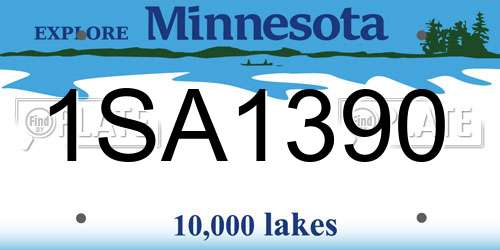 1SA1390 Minnesota License Plate