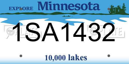 1SA1432 Minnesota License Plate