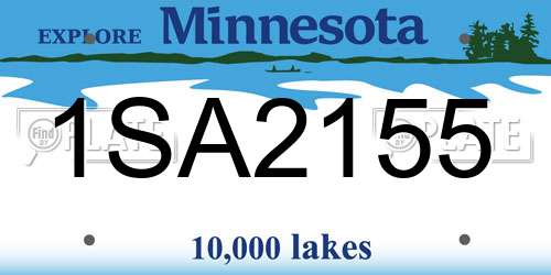 1SA2155 Minnesota License Plate