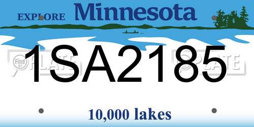 1SA2185 Minnesota License Plate