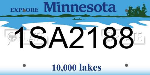 1SA2188 Minnesota License Plate