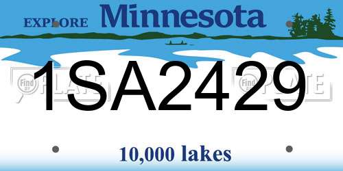 1SA2429 Minnesota License Plate