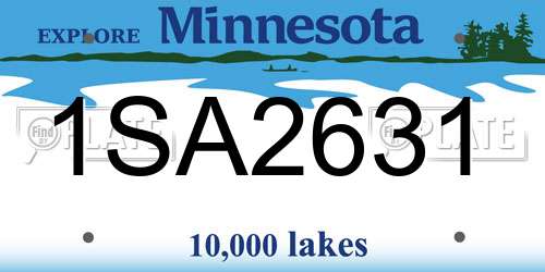 1SA2631 Minnesota License Plate