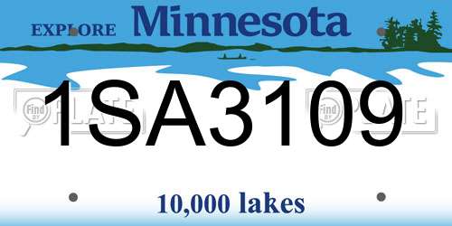 1SA3109 Minnesota License Plate