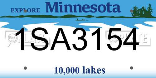 1SA3154 Minnesota License Plate