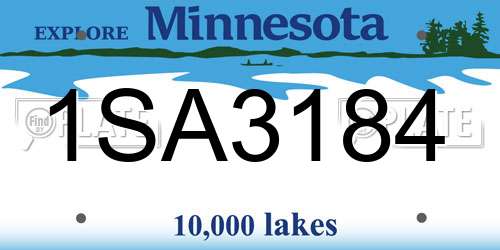 1SA3184 Minnesota License Plate