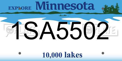 1SA5502 Minnesota License Plate