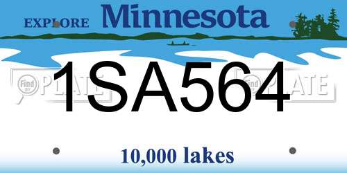 1SA564 Minnesota License Plate