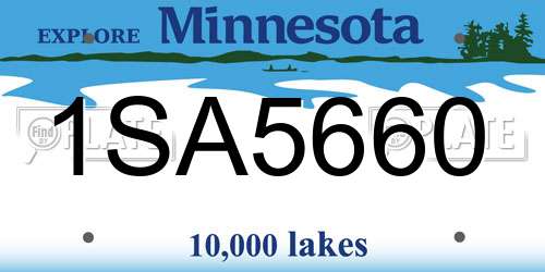 1SA5660 Minnesota License Plate