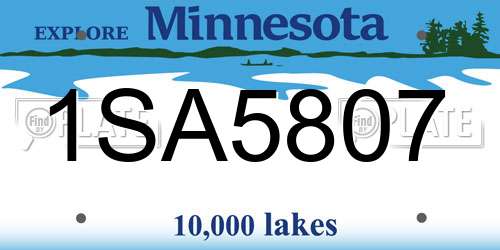 1SA5807 Minnesota License Plate