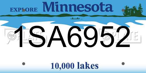 1SA6952 Minnesota License Plate