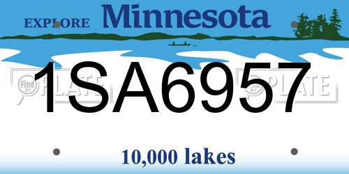1SA6957 Minnesota License Plate