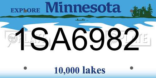 1SA6982 Minnesota License Plate