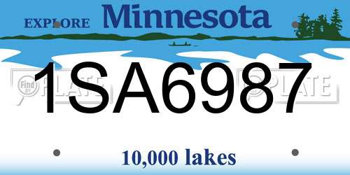 1SA6987 Minnesota License Plate