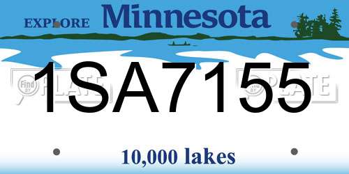 1SA7155 Minnesota License Plate