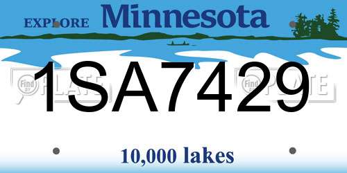 1SA7429 Minnesota License Plate