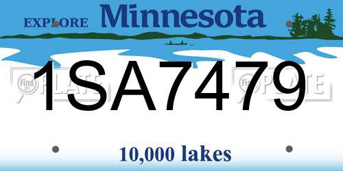 1SA7479 Minnesota License Plate