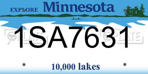 1SA7631 Minnesota License Plate
