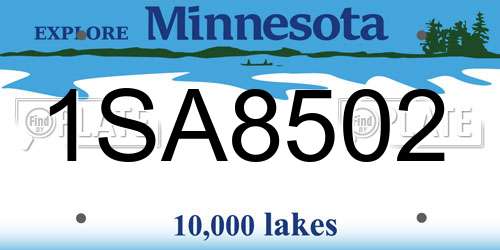 1SA8502 Minnesota License Plate