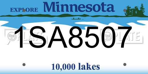 1SA8507 Minnesota License Plate