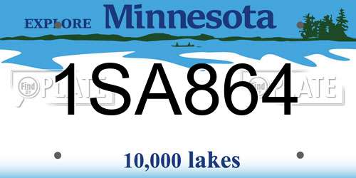 1SA864 Minnesota License Plate