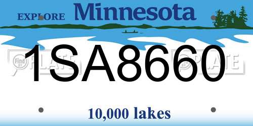 1SA8660 Minnesota License Plate