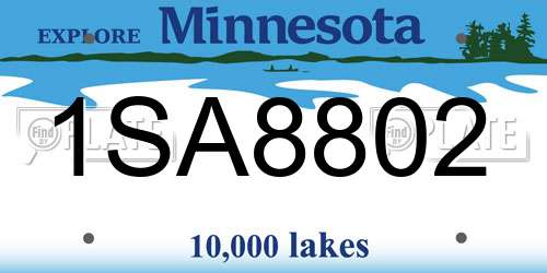 1SA8802 Minnesota License Plate