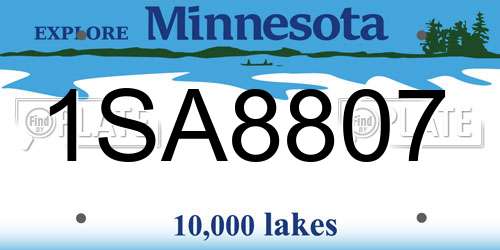 1SA8807 Minnesota License Plate