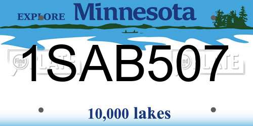 1SAB507 Minnesota License Plate