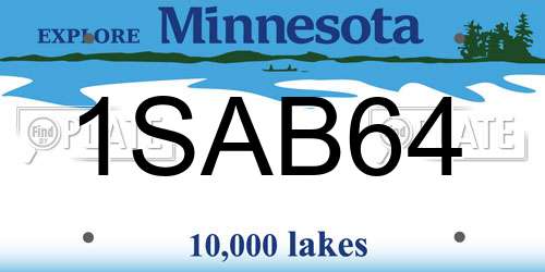 1SAB64 Minnesota License Plate