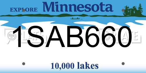 1SAB660 Minnesota License Plate