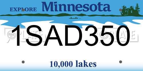 1SAD350 Minnesota License Plate