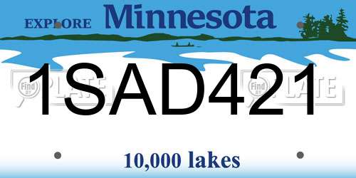 1SAD421 Minnesota License Plate
