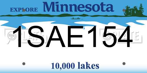 1SAE154 Minnesota License Plate