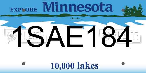 1SAE184 Minnesota License Plate