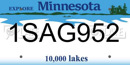 1SAG952 Minnesota License Plate