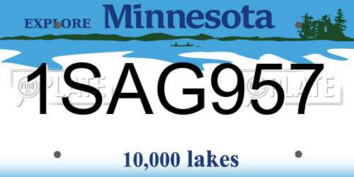 1SAG957 Minnesota License Plate