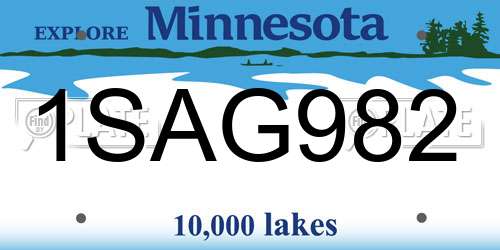 1SAG982 Minnesota License Plate