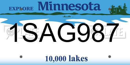 1SAG987 Minnesota License Plate