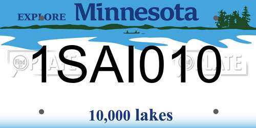 1SAI010 Minnesota License Plate