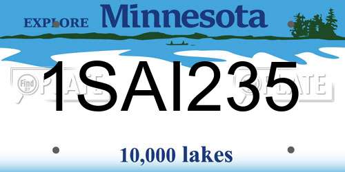 1SAI235 Minnesota License Plate