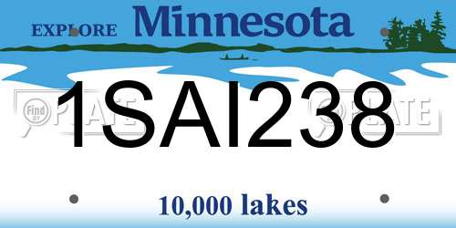 1SAI238 Minnesota License Plate