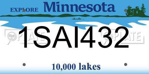 1SAI432 Minnesota License Plate