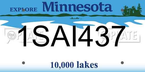 1SAI437 Minnesota License Plate