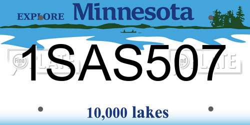 1SAS507 Minnesota License Plate