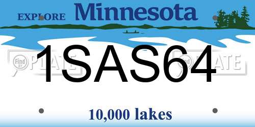 1SAS64 Minnesota License Plate