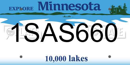 1SAS660 Minnesota License Plate