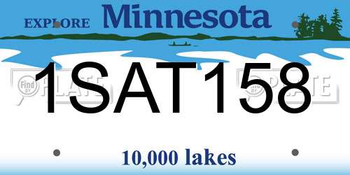 1SAT158 Minnesota License Plate