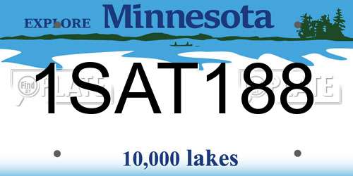 1SAT188 Minnesota License Plate